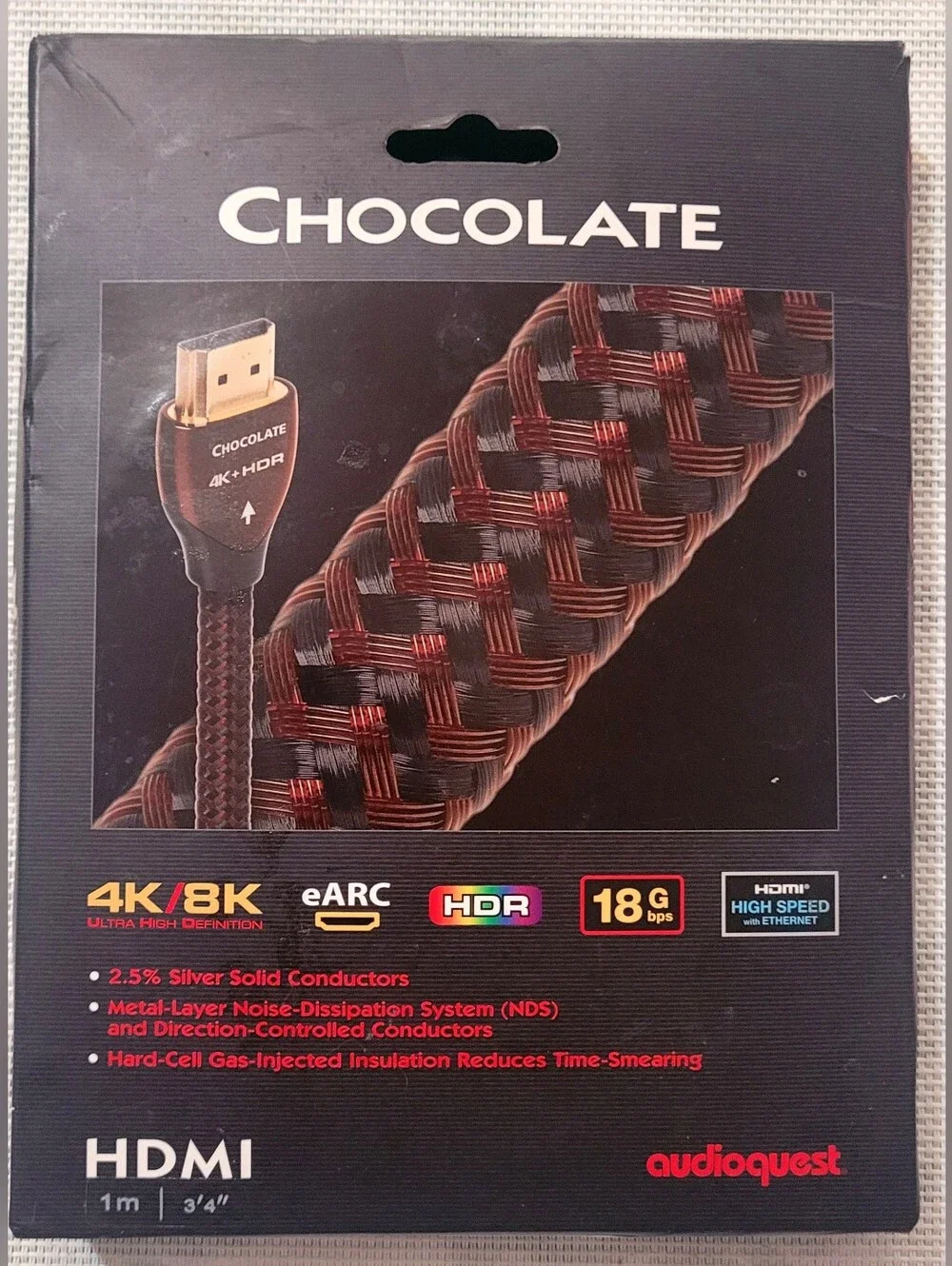 AudioQuest Chocolate HDMI Cable - Brown 1m 4K/8K